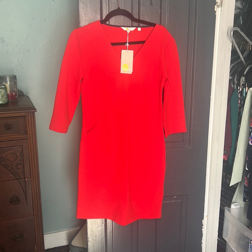 Boden new Red dress with pockets